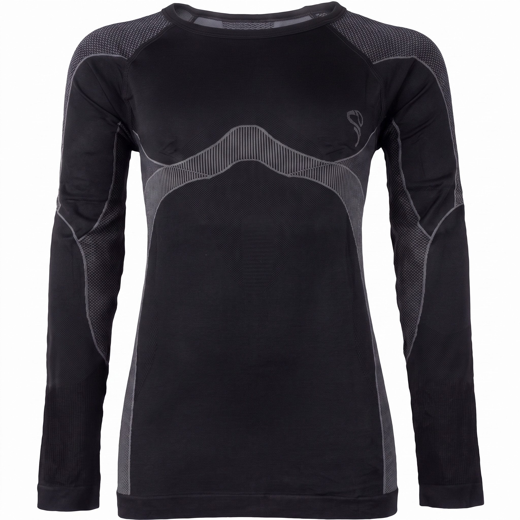 Black Snake Funktionsunterhemd aus Seamless-Strickware mit Funktionszonen für Feuchtigkeitstransport (Thermohemd, 1-St., Schwarz/Grau 158/164) mit langem Arm für aktive Kinder, atmungsaktiv und wärmeregulierend