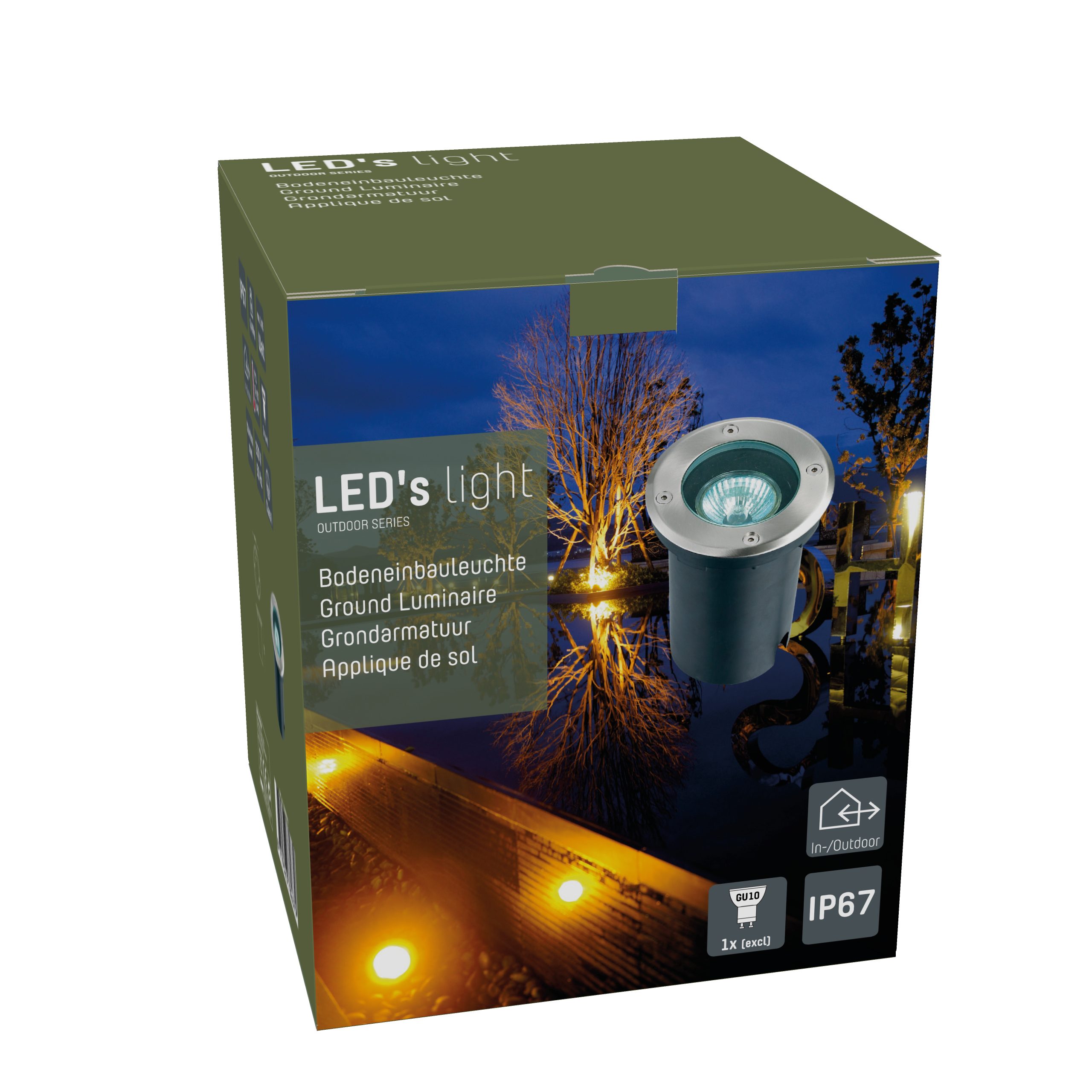 Einbaustrahler LED LED, Edelstahl IP67 t 1x 1000527 GU10 belastbar LED's 1.5 bis Bodeneinbauleuchte, rund light