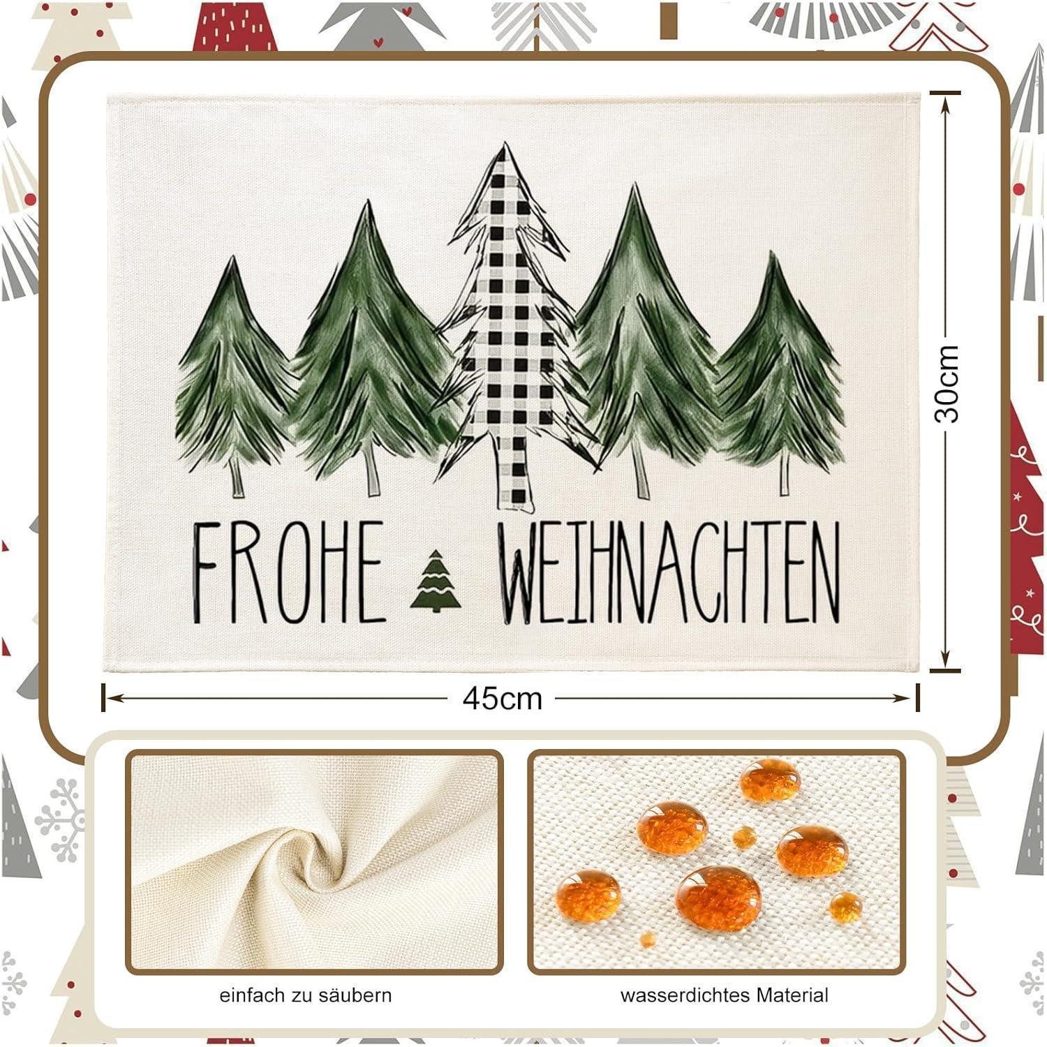 LuxusKollektion Baumbehang Platzset Weihnachten 4er Set Tischsets Abwaschba günstig online kaufen