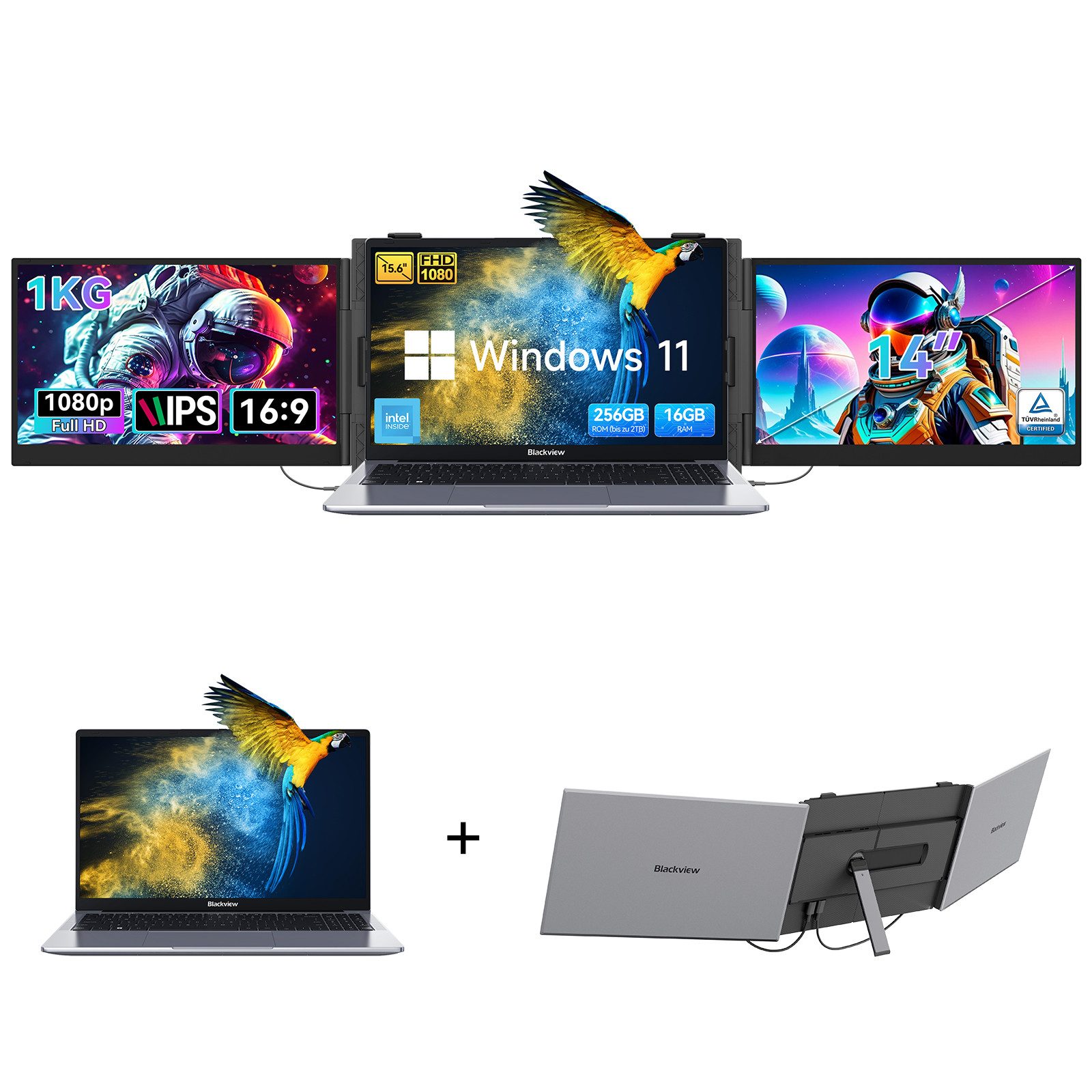 blackview 15,6" Acebook6 Intel Twin Lake N150 256/512GB Win 11 Notebook (Intel N150 Intel Twin Lake N150, 16 GB, 03 GB SSD, 180° Drehung/Low Blue Light-Zertifizierung/Deutsche Tastaturaufkleber)