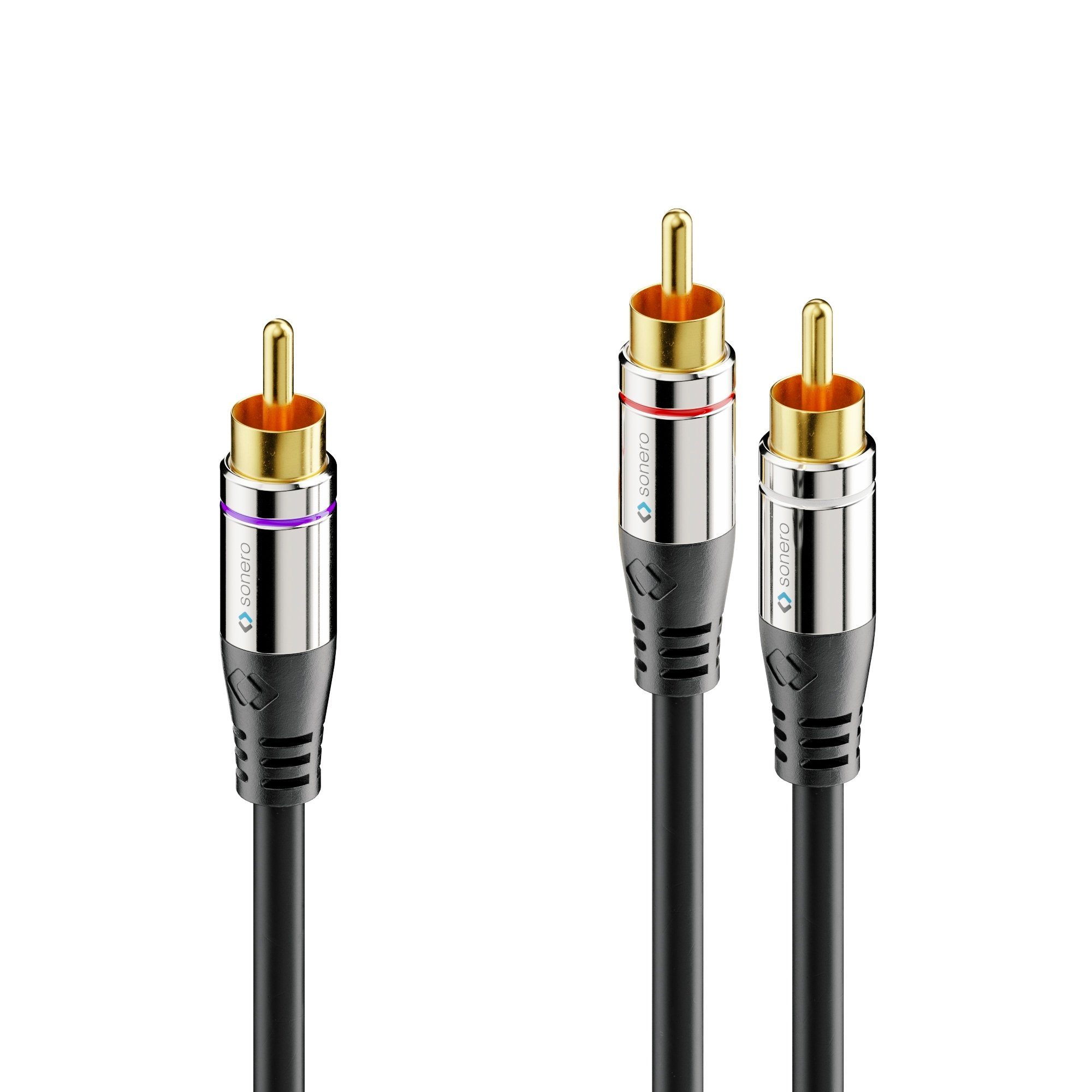 sonero sonero® Premium Cinch Audiokabel, 1x Cinch Stecker auf 2x Cinch Stecke Audio-Kabel
