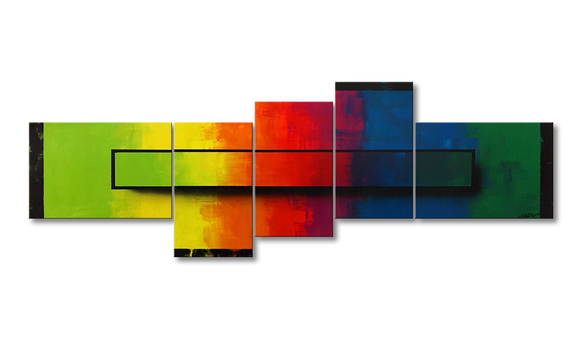 WandbilderXXL XXL-Wandbild Happy Colors 240 x 100 cm, Abstraktes Картина, handgemaltes Unikat