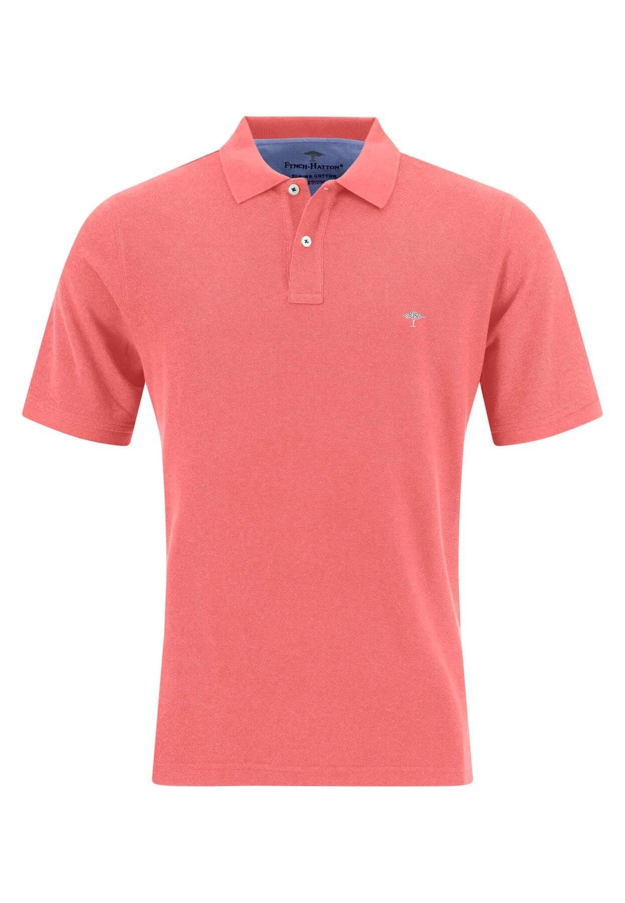 pink Poloshirt mit FYNCH-HATTON Kurzarmshirt Polokragen Poloshirt