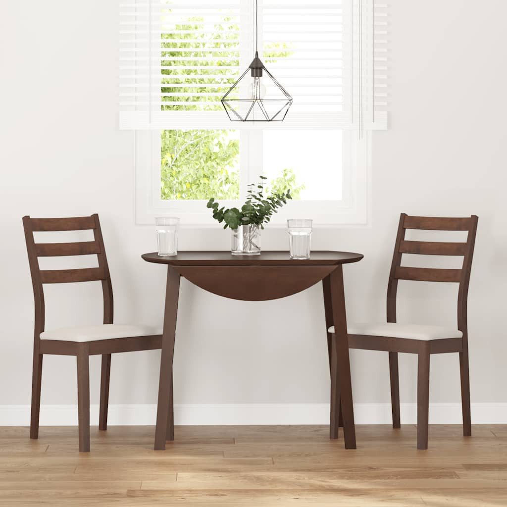 vidaXL Esszimmerstuhl Esszimmerstühle mit Kissen 2 Stk. Braun Massivholz Gummibaum (2 St)