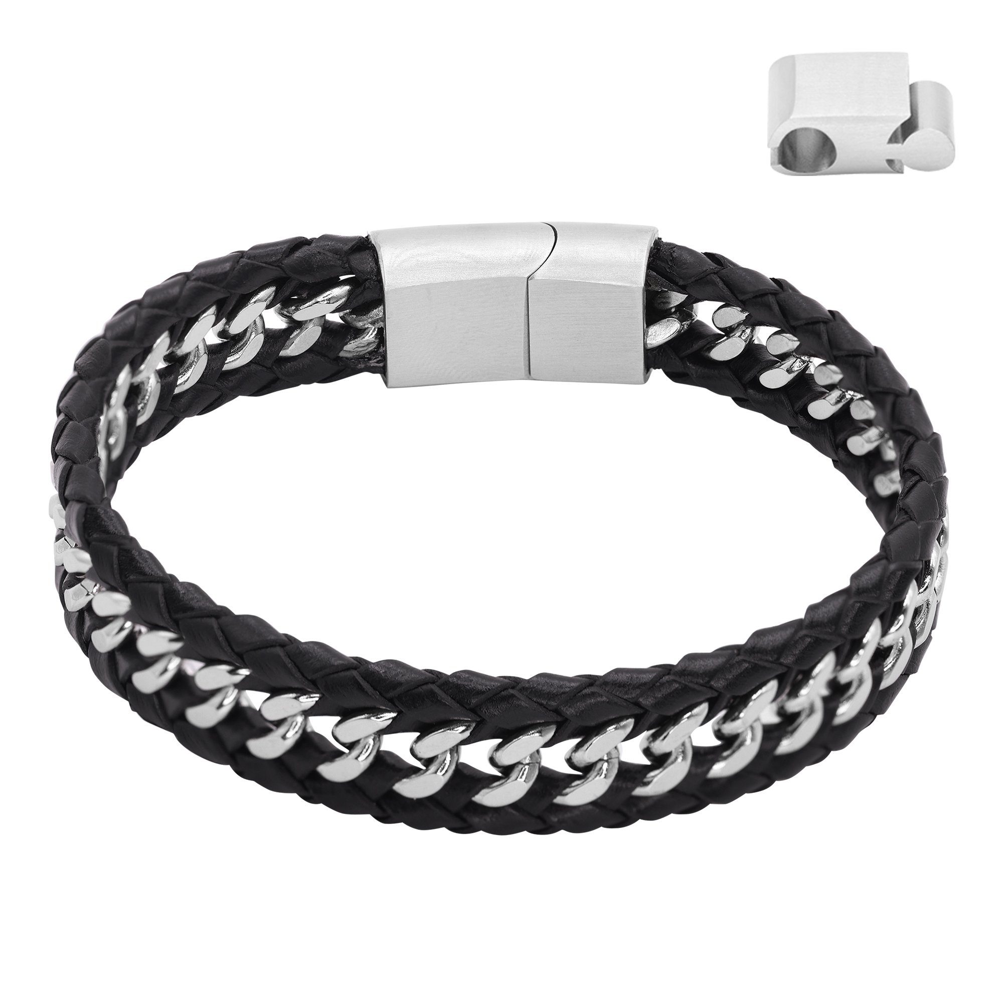 (Armband, Armband Männerarmband, Heideman Echtlederarmband, Henny Lederarmband Geschenkverpackung), inkl. Männerlederarmband