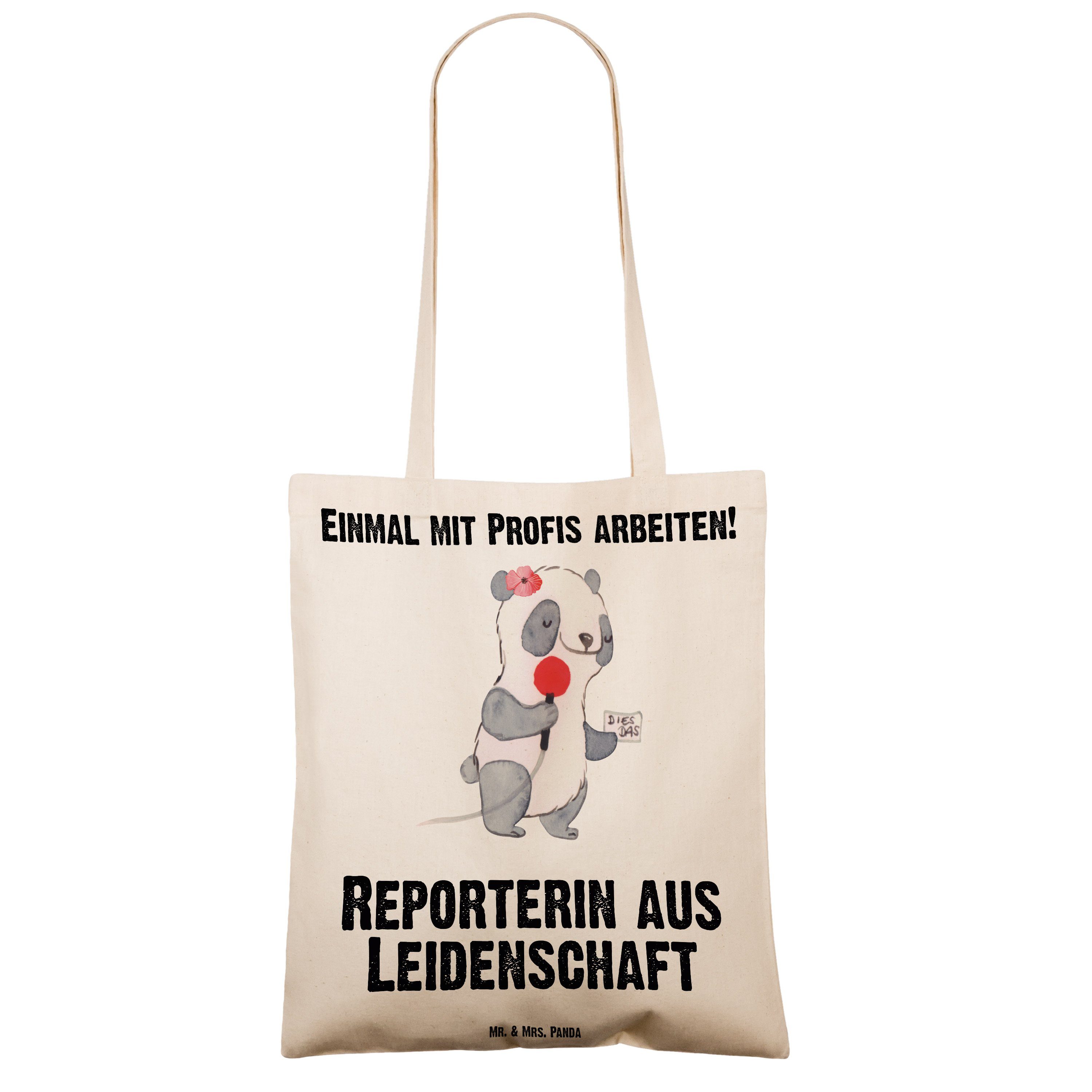 - Panda Jutebeu Mrs. Geschenk, Tragetasche & Reporterin (1-tlg) Leidenschaft Mr. Beutel, aus Transparent -