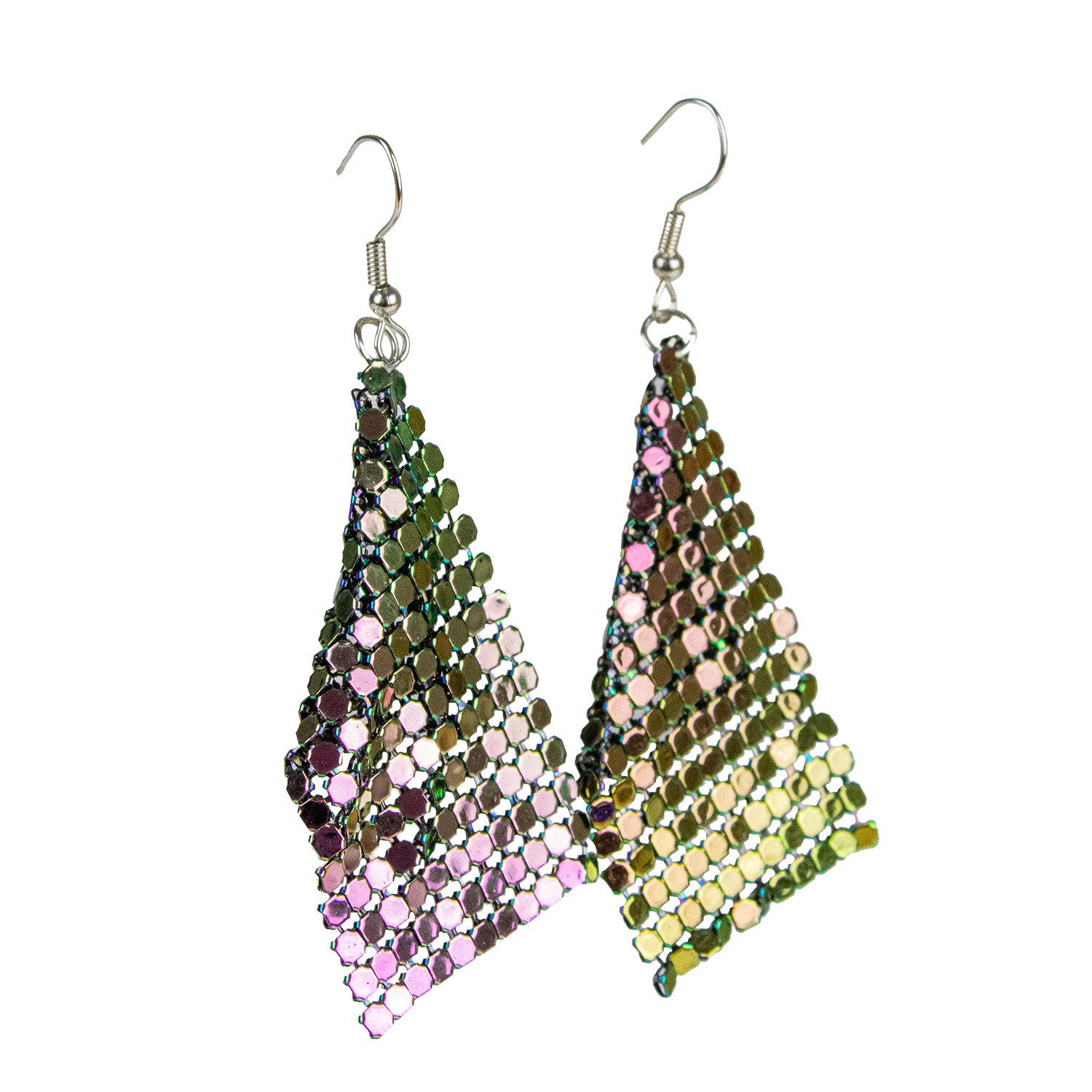 Das Kostümland Kostüm Glitzernde Regenbogen Ohrringe 414114, Bunt - Dis