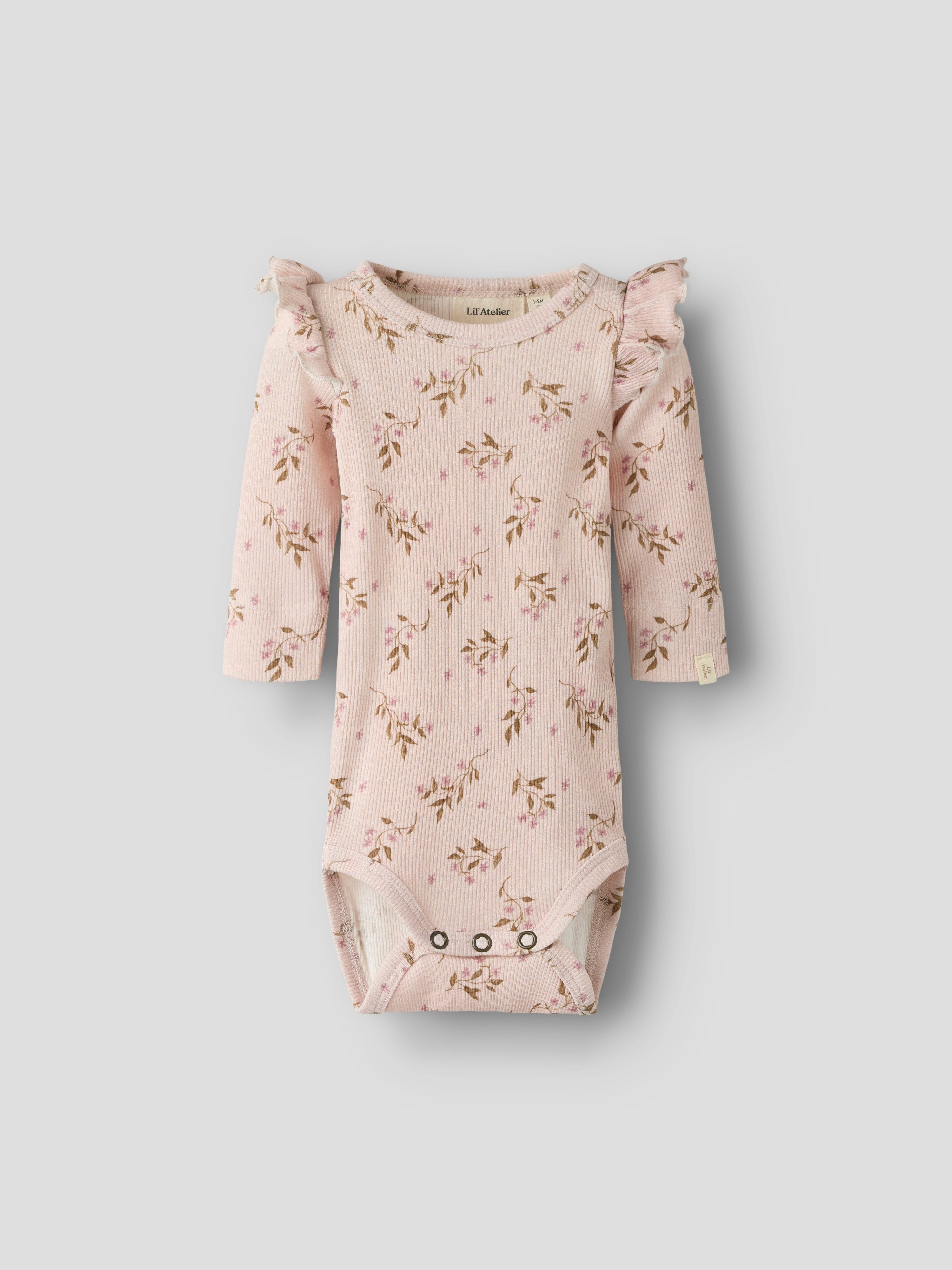 Lil' Atelier Langarmbody NBFGAVO EKO LS SLIM BODY LIL NOOS mit Rüschen, weiche Jerseyqualität
