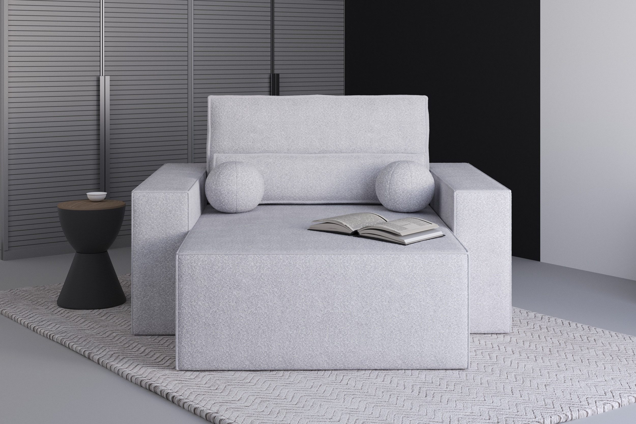 MOEBLO Chaiselongue Denver aus Bouclé, – günstig online kaufen
