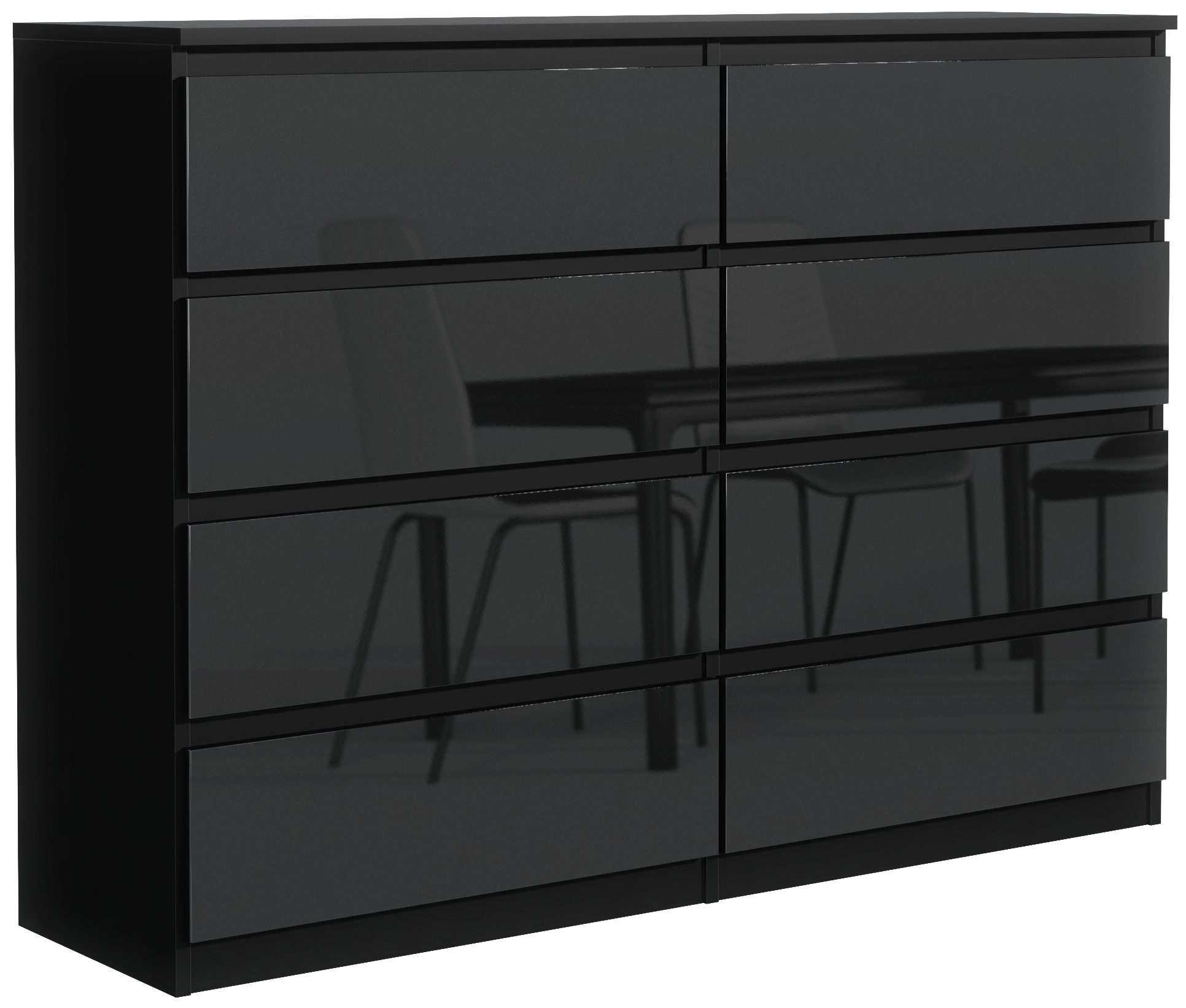 MAGOWA Schubkastenkommode Kommode 120 cm – moderne Kommode mit 8 Schubladen mit Stauraum (ideale Lösung), Breite 120 cm - Höhe 101,5 cm - Tiefe 39 cm
