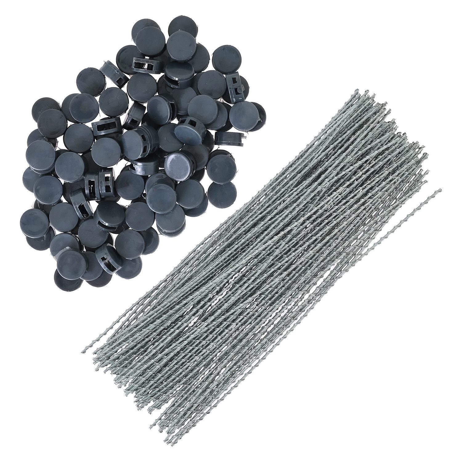 HMF Drahtseil 100 Plomben 8 mm + 100 Plombendrähte 100 mm (Set, 200 Tlg), zur Verplombung von HMF Spendendosen
