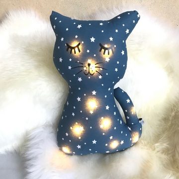 suebidou Dekokissen Nachtlichtkissen hyggeliges Kissen zum Dekorieren Lichtkissen Katze