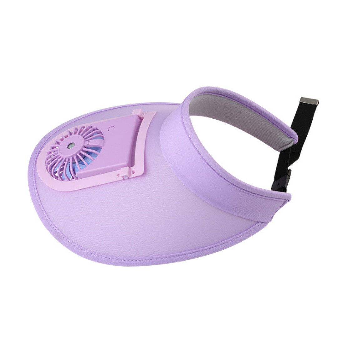 Bomiclss Sonnenhut Sonnenblende Hüte mit Ventilator, Fan Visor Hat Kühlmützen (Drei Temperaturstufen,Großer Sonnenschutzbereich) für Damen Und Herren