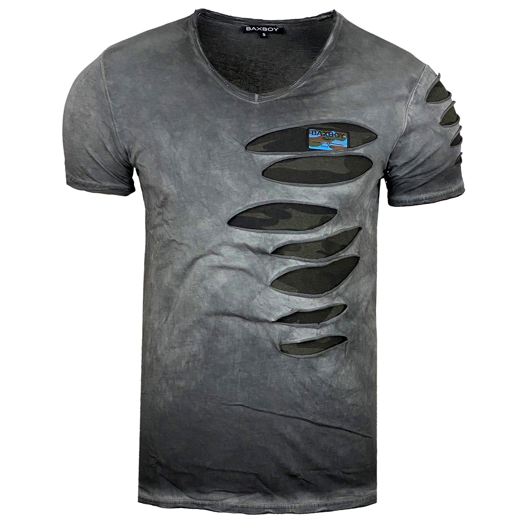 Baxboy T-Shirt Baxboy Used Look Rundhals günstig online kaufen