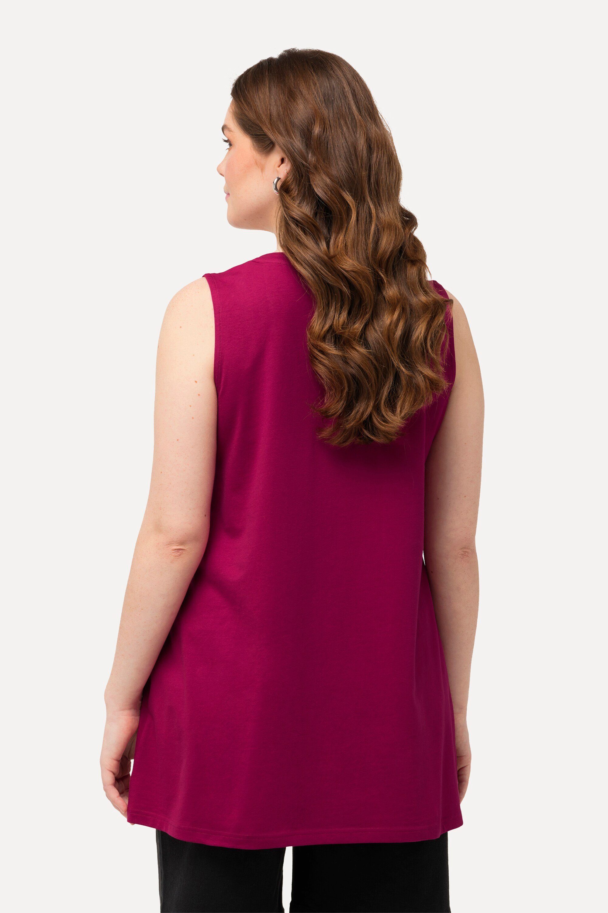 Ulla Popken Longshirt Longtop Classic Fit Carré-Ausschnitt ärmellos