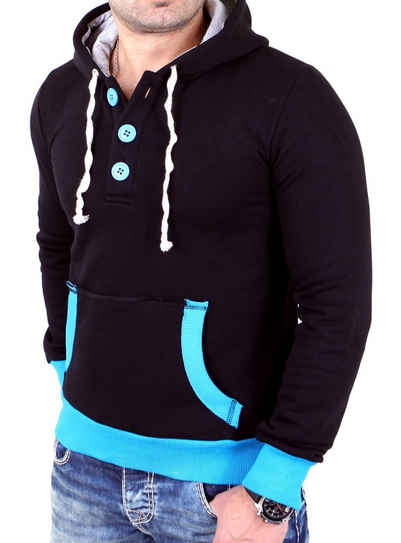 Reslad Sweatshirt Reslad Pullover Herren Two-Tone Kontrast Kapuzen Hoodie RS-1102 (1-tlg) Kapuzenpullover Sweatshirt Hoodie
