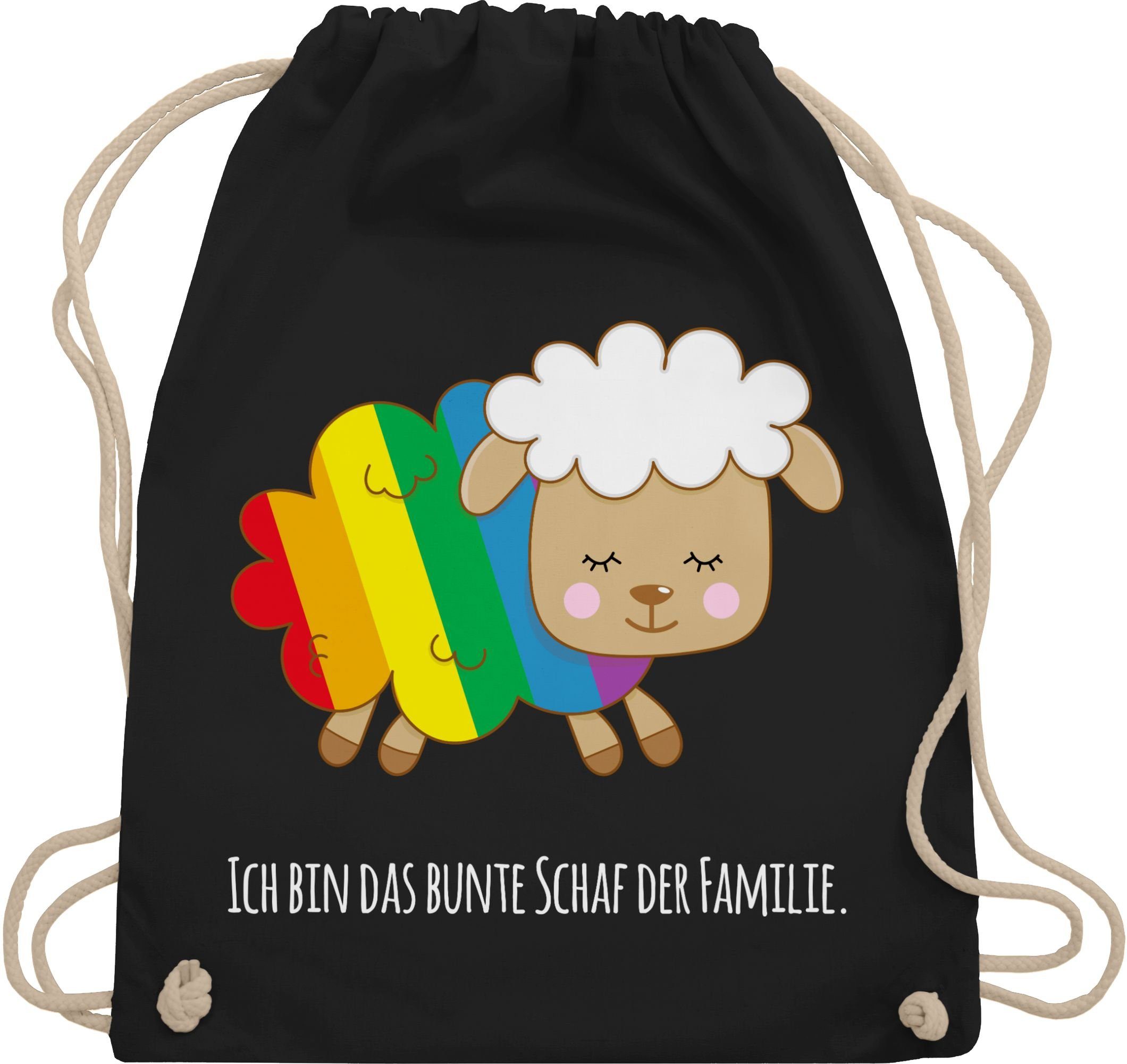 Shirtracer Turnbeutel Ich bin das bunte Schaf der Familie - weiß, LGBT Kleidung