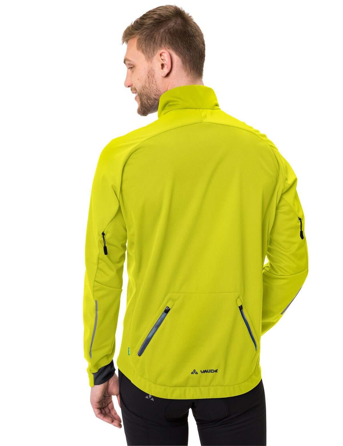 VAUDE Outdoorjacke Men's Softshell kompensiert yellow/neon VI Jacket yellow Klimaneutral neon (1-St) Posta