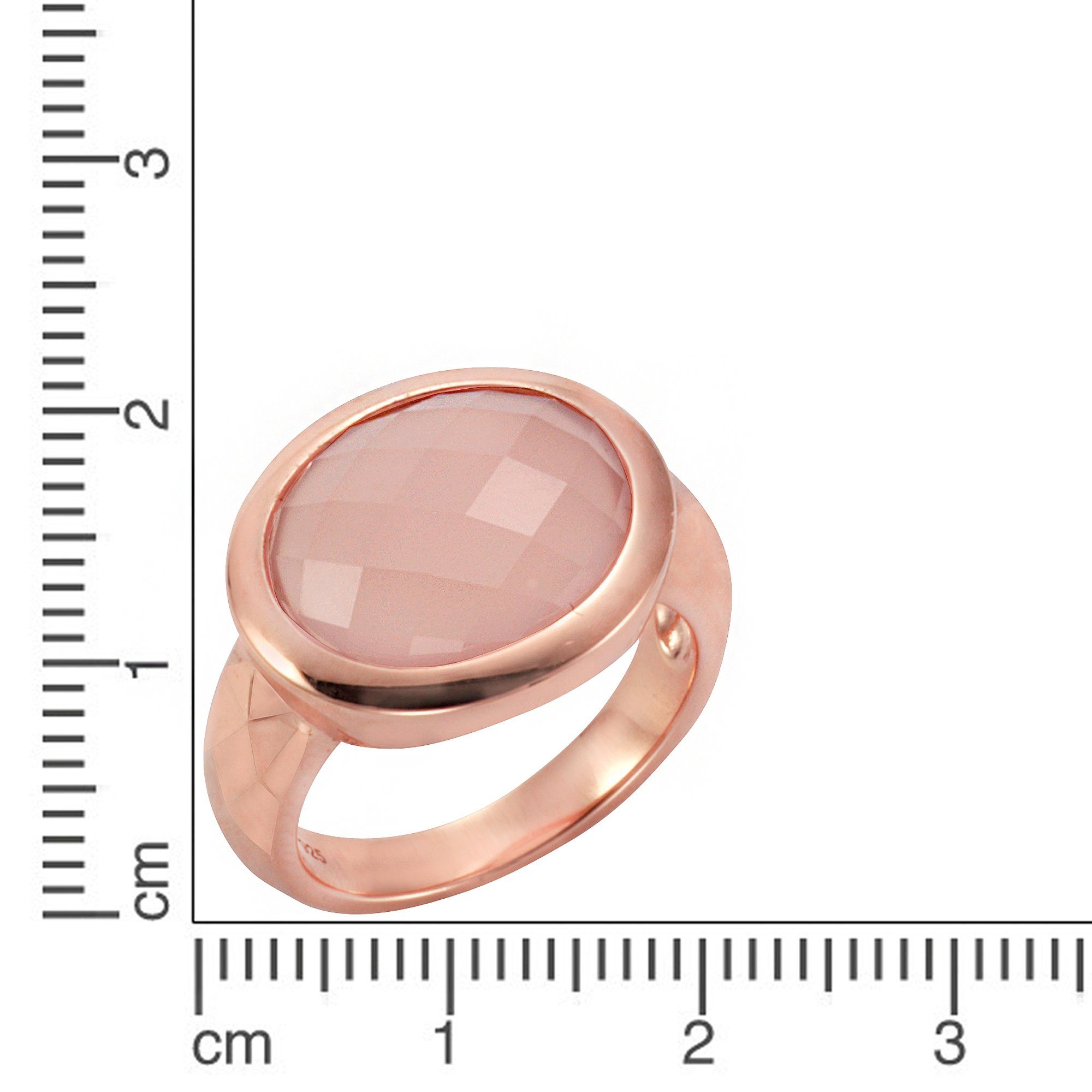 Jamelli Fingerring 925 Silber rosé vergoldet mit Chalcedon – Bild 2 von 4