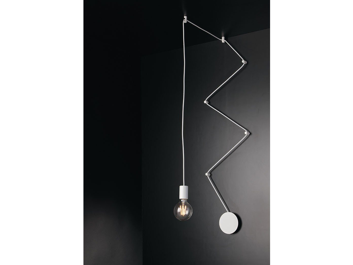 LUCE Design Pendelleuchte, ohne Leuchtmittel, minimalistische Industrial für über-n Esstisch hängend, Weiß 5m Kabel