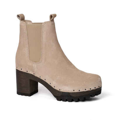 Softclox ODILIA Kaschmir taupe (dunkel), Winter, Holz, Clogs, Damen, bequem Stiefelette