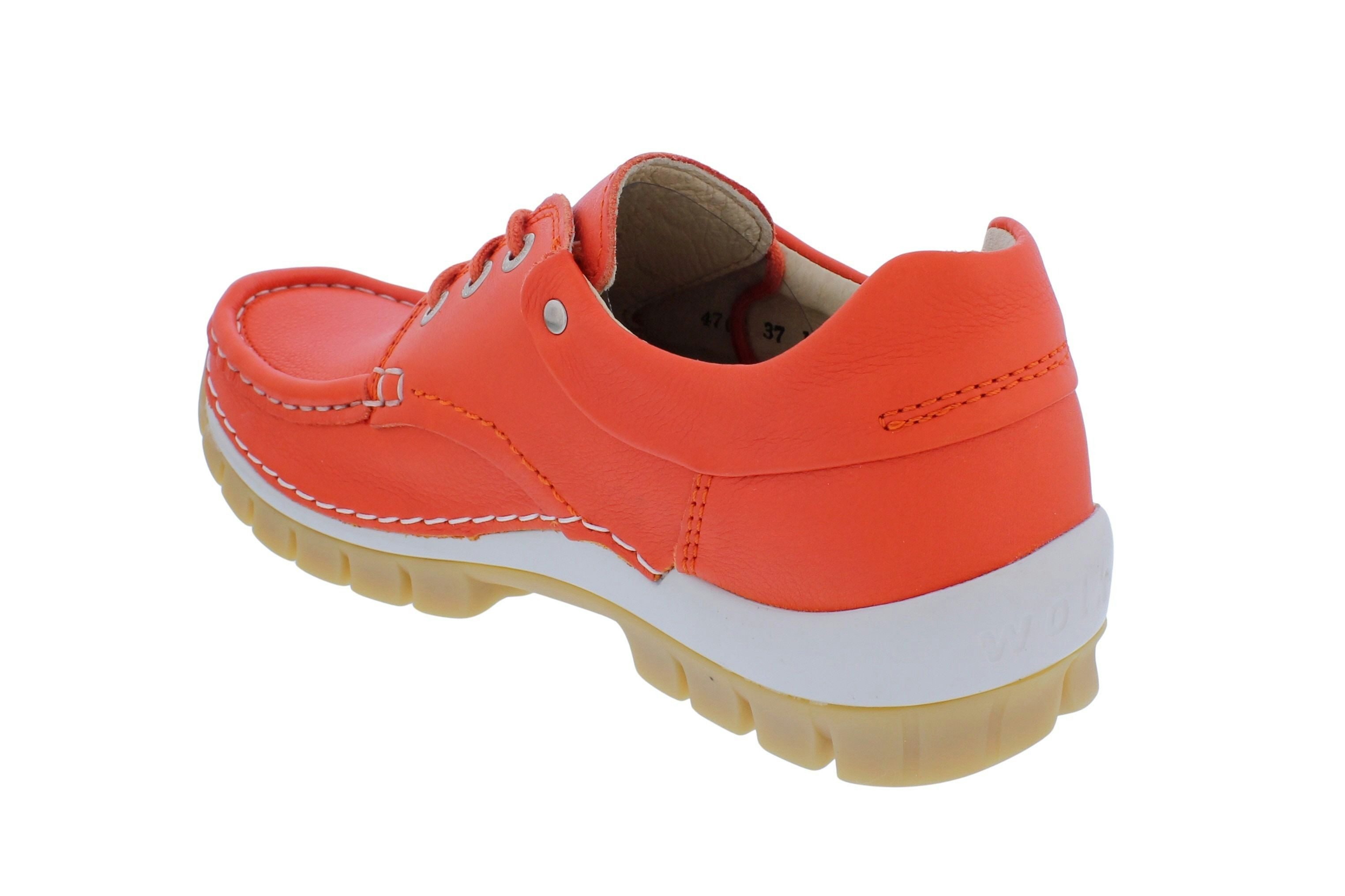 WOLKY Wolky Halbschuh Fly 0470120-550, Velvet leather - Glattleder, Orange, Schnürschuh