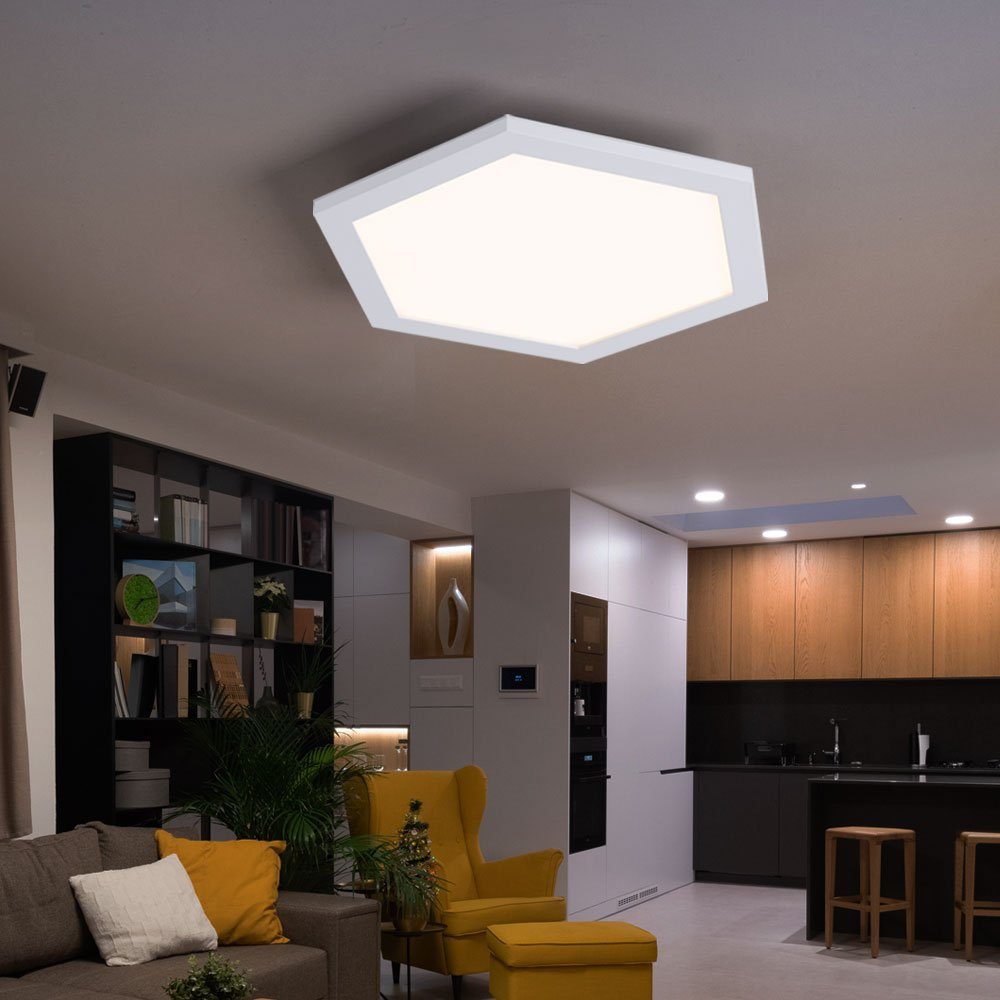 etc-shop LED Deckenleuchte, LED-Leuchtmittel Aluminium modern Warmweiß, verbaut, LED Design Deckenleuchte Wohnzimmer Deckenlampe fest