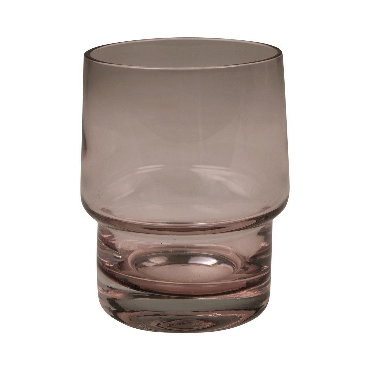 INNA-Glas Kerzenhalter Teelichthalter DANERIS aus Glas, violett-klar, 10cm, Ø8cm
