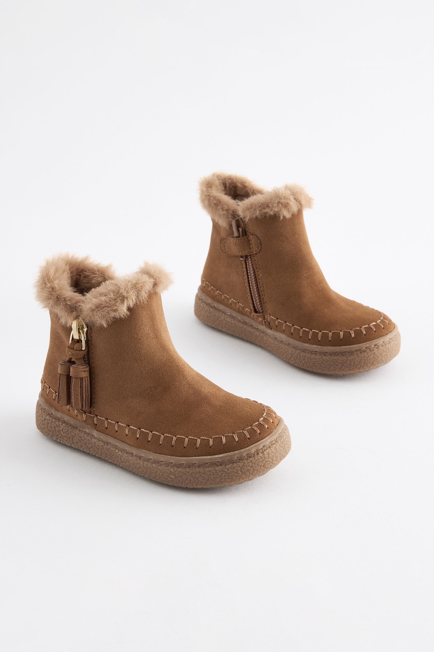 Next Stiefel mit Kunstfellfutter und Fransen günstig online kaufen