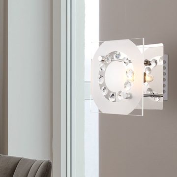 etc-shop LED Wandleuchte, Leuchtmittel nicht inklusive, Wandleuchte Wandlampe Kristallleuchte Wohnzimmerleuchte Flurlampe