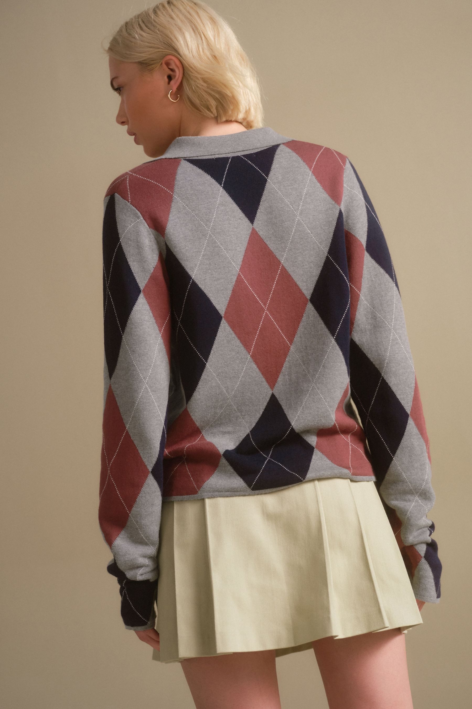 Next Polokragenpullover Weiches, geknöpftes Polooberteil mit V-Ausschnitt ( günstig online kaufen