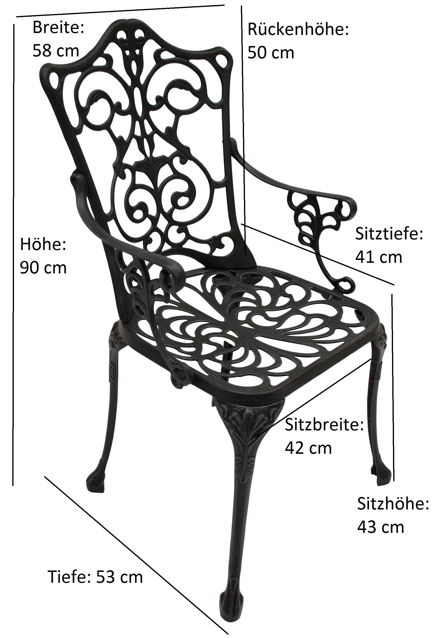 DEGAMO Gartensessel Jugendstil (1-St), Farbe grau-antik, günstig online kaufen