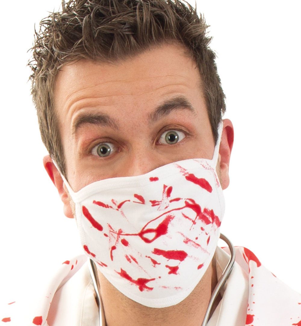 Fries Verkleidungsmaske Blut Mundmaske Maske Mund Nasen Maske Horror Halloween Karneval Party, Blut Maske