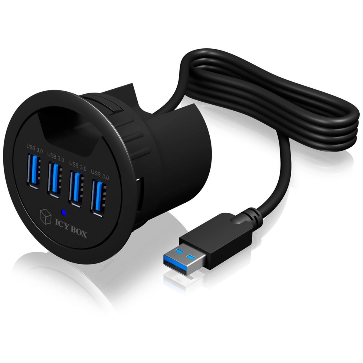 ICY BOX IB-HUB1403 Tisch-Hub 4x USB 3.0 Type-A Netzwerk-Switch