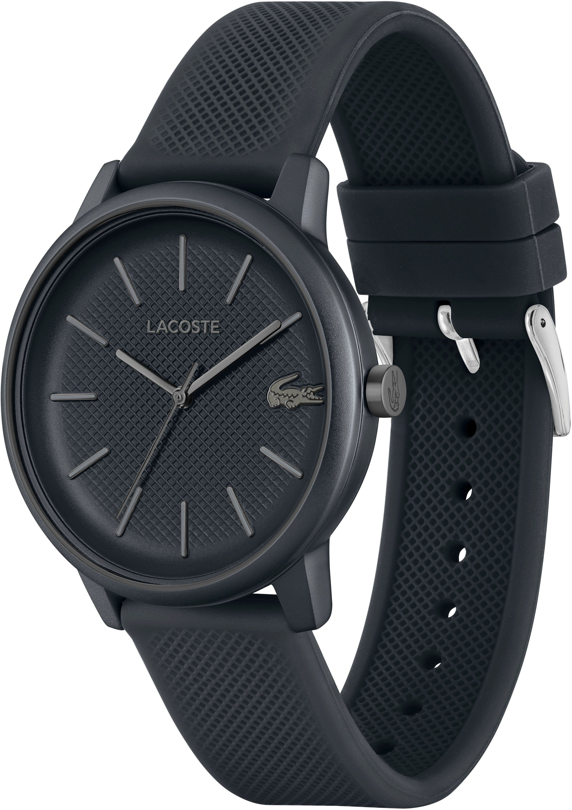 Lacoste Quarzuhr LACOSTE.12.12 MOVE 2011242, Armbanduhr, Herrenuhr, Mineralglas, Silikonarmband