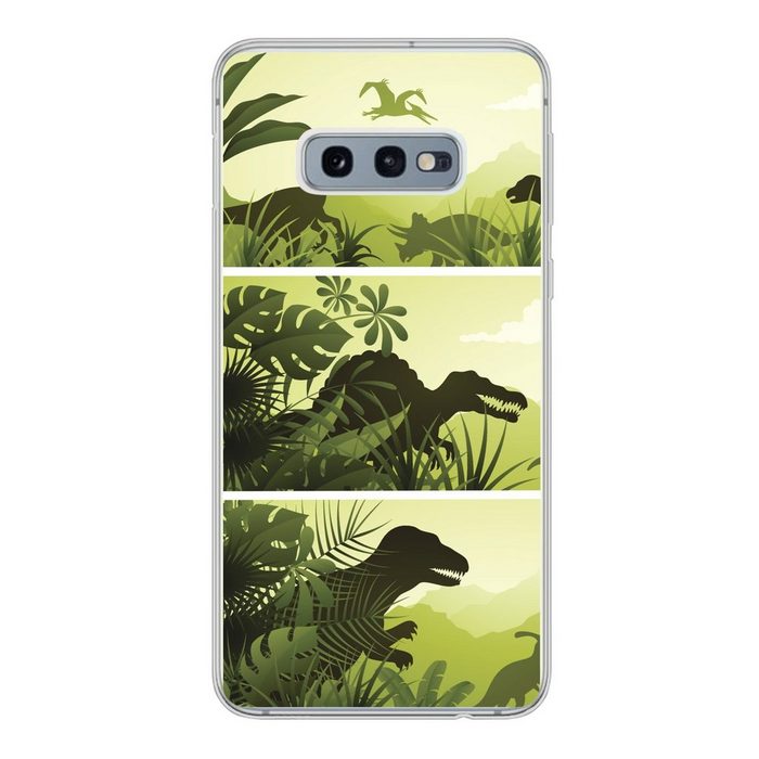 MuchoWow Handyhülle Dinosaurier - Dschungel - Illustration - Kinder - Kind Phone Case Handyhülle Samsung Galaxy S10e Silikon Schutzhülle