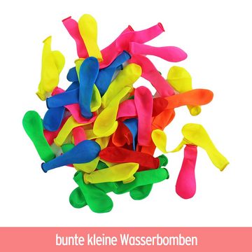 BEMIRO Aufblasbares Bällebad Wasserbombe Pumpe "SPLASH" inkl. 50 Ballons - ca. 17 cm