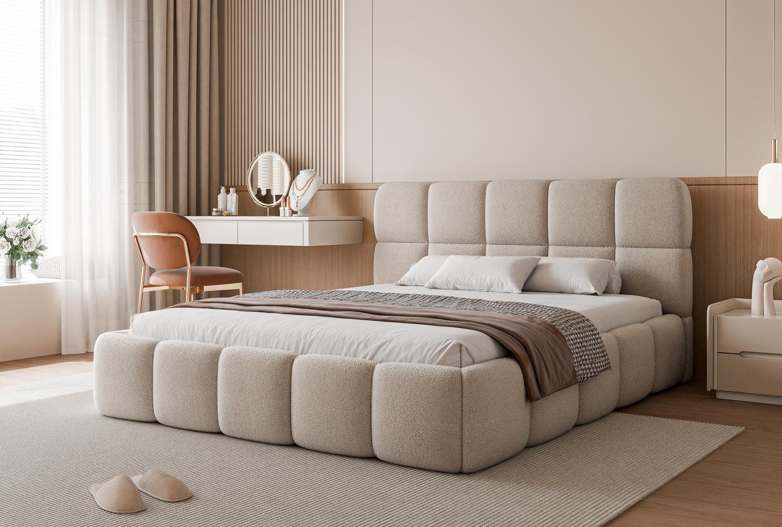 Compleo Polsterbett Stauraumbett modern CLOUDY, Komfortbett, günstig online kaufen
