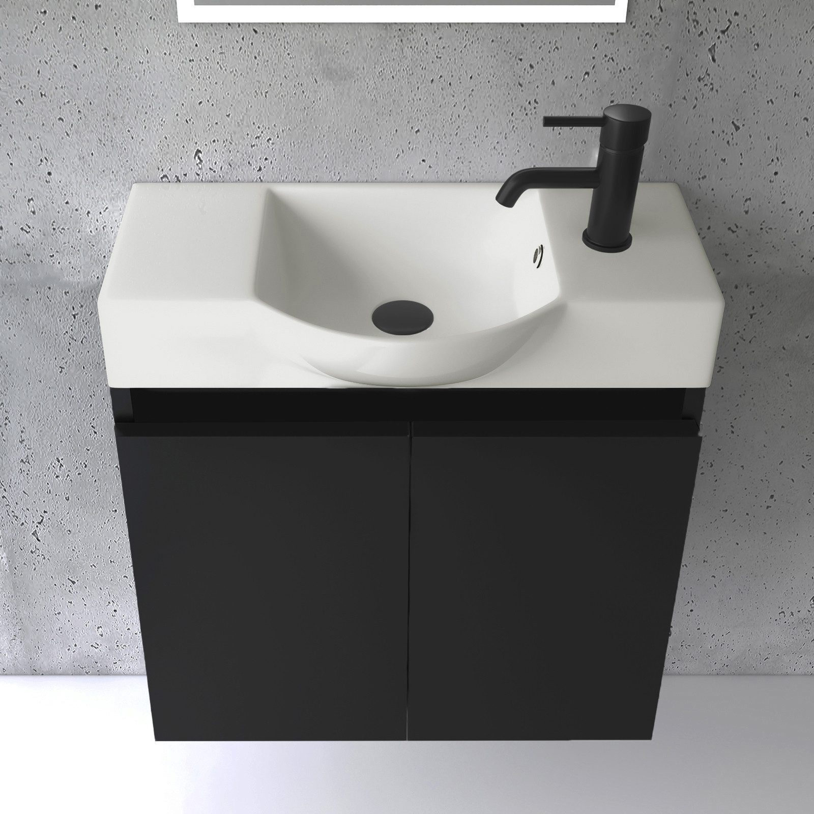 Alpenberger Badmöbel-Set Gäste WC Waschbecken mit Unterschrank 55 cm Breit, günstig online kaufen