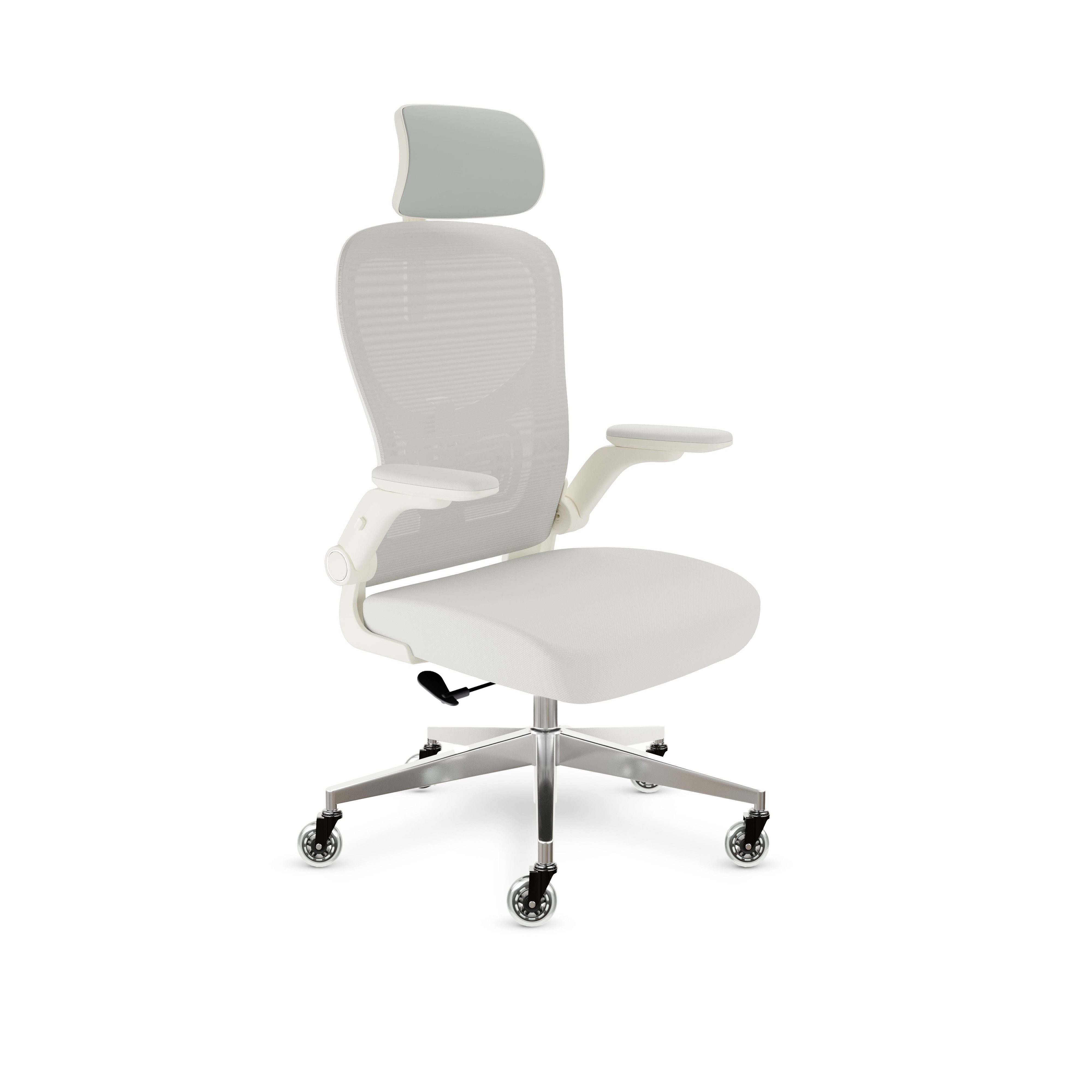 CLOUVOU Bürostuhl Ergonomisch, Schreibtischstuhl bis 150 kg - Testsieger (SmartSeat - Chefsessel für Arbeitszimmer, 3D-Kopfstütze & Flip-Up Armlehnen), Blade Wheels, Homeoffice, Gaming Stuhl, Drehstuhl