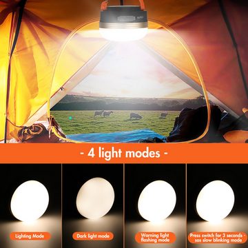 BlingBin LED Laterne Campinglampe 2 Pack Camping Licht Laterne LED USB Wiederaufladbare, USB Wiederaufladbare, LED fest integriert, Tageslichtweiß, Wasserdicht 3 Modi Power Bank Zeltleuchten für Outdoor Camping Wandern