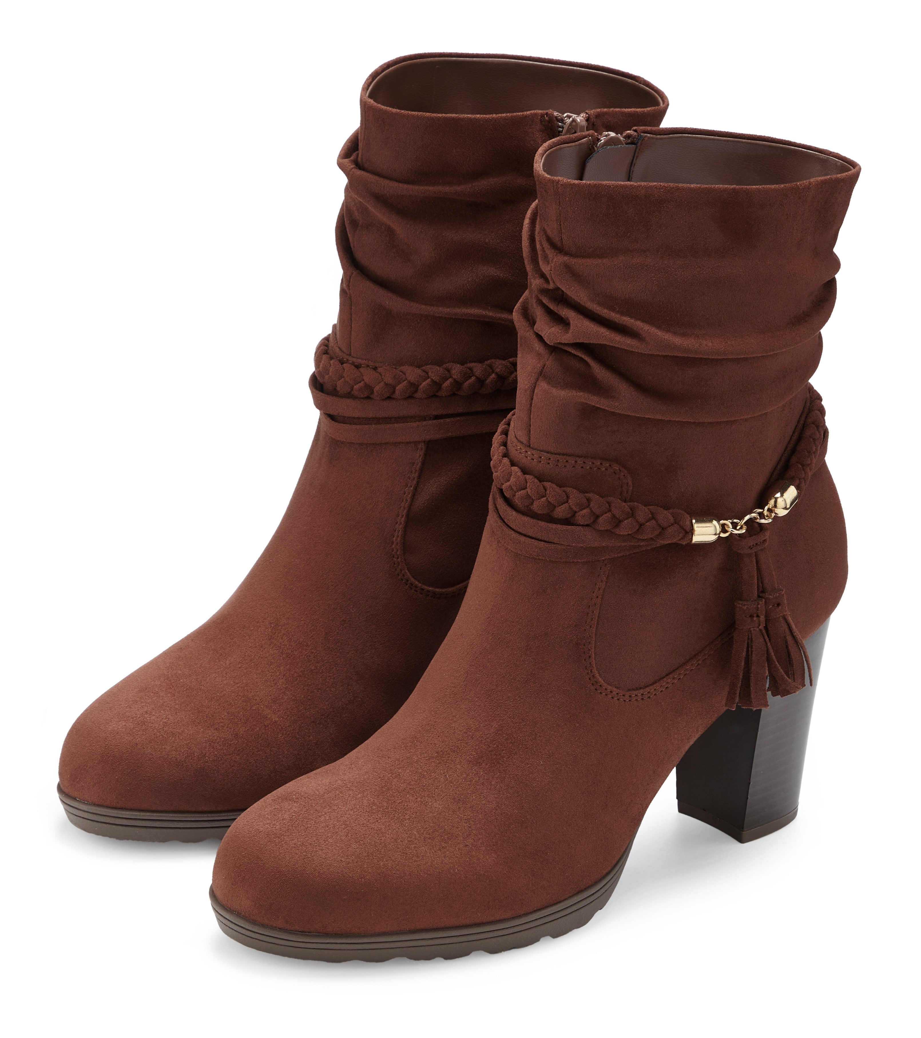 LASCANA Stiefel, Boots, Stiefelette mit Blockabsatz und Schmuckelement VEGAN