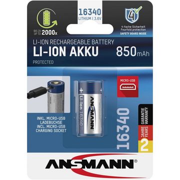 ANSMANN AG Akku Li-Ion 16340 850 mAh micro USB Akku