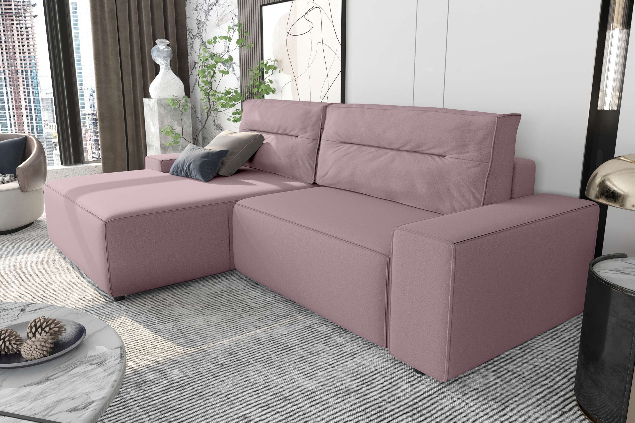 wahlweise Eckcouch, mit Emanuel, Modern rechts Ecksofa Design Stylefy L-Form, links mane bestellbar, Bettkasten, und Bettfunktion oder