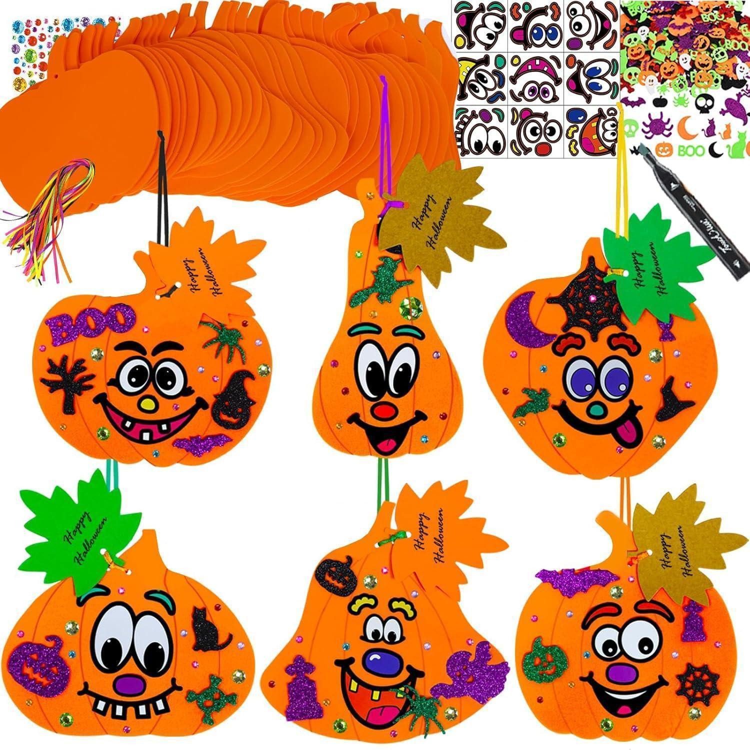 LuxusKollektion Kreativset 12er Set Halloween DIY Kürbis Bastelset Kinder Herbst Deko