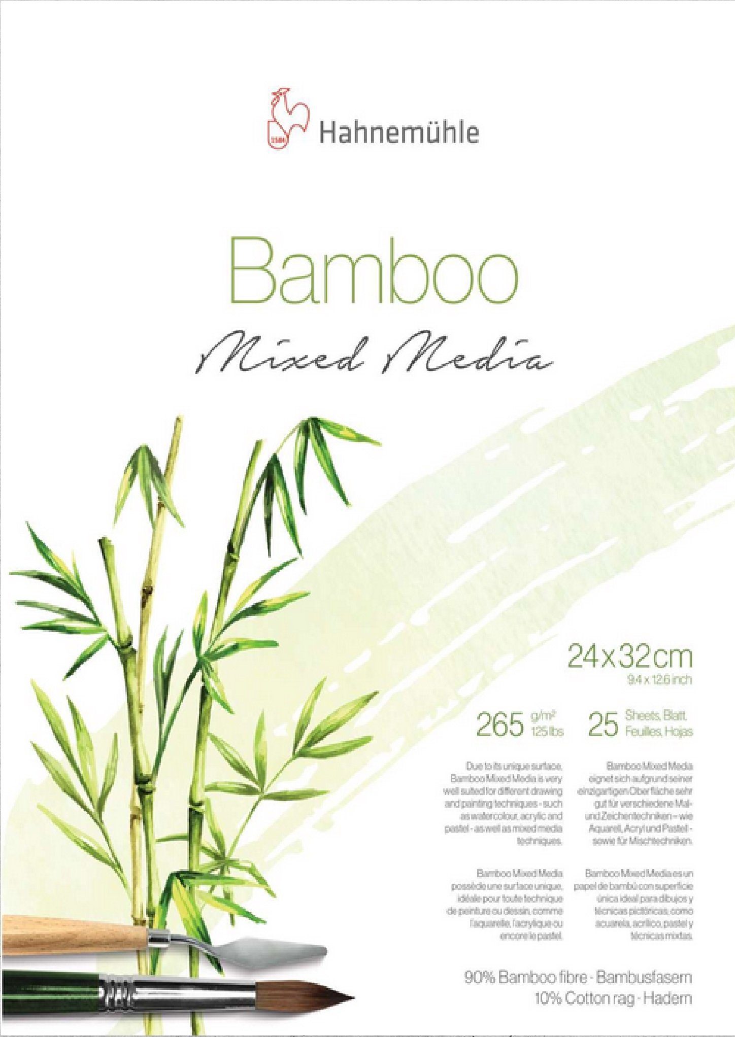 Zeichenblock Bamboo Mixed Media Universalblock 24x32cm 265g/m², zu 90% aus Bambusfasern
