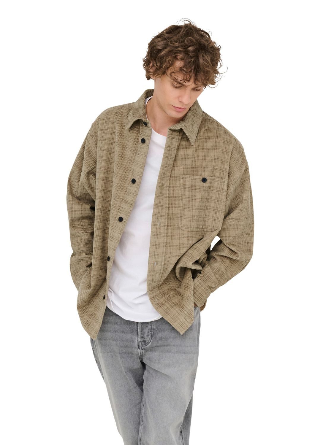 ONLY & SONS Langarmhemd ONSWALEED CORDUROY OVERSHIRT (1-tlg)