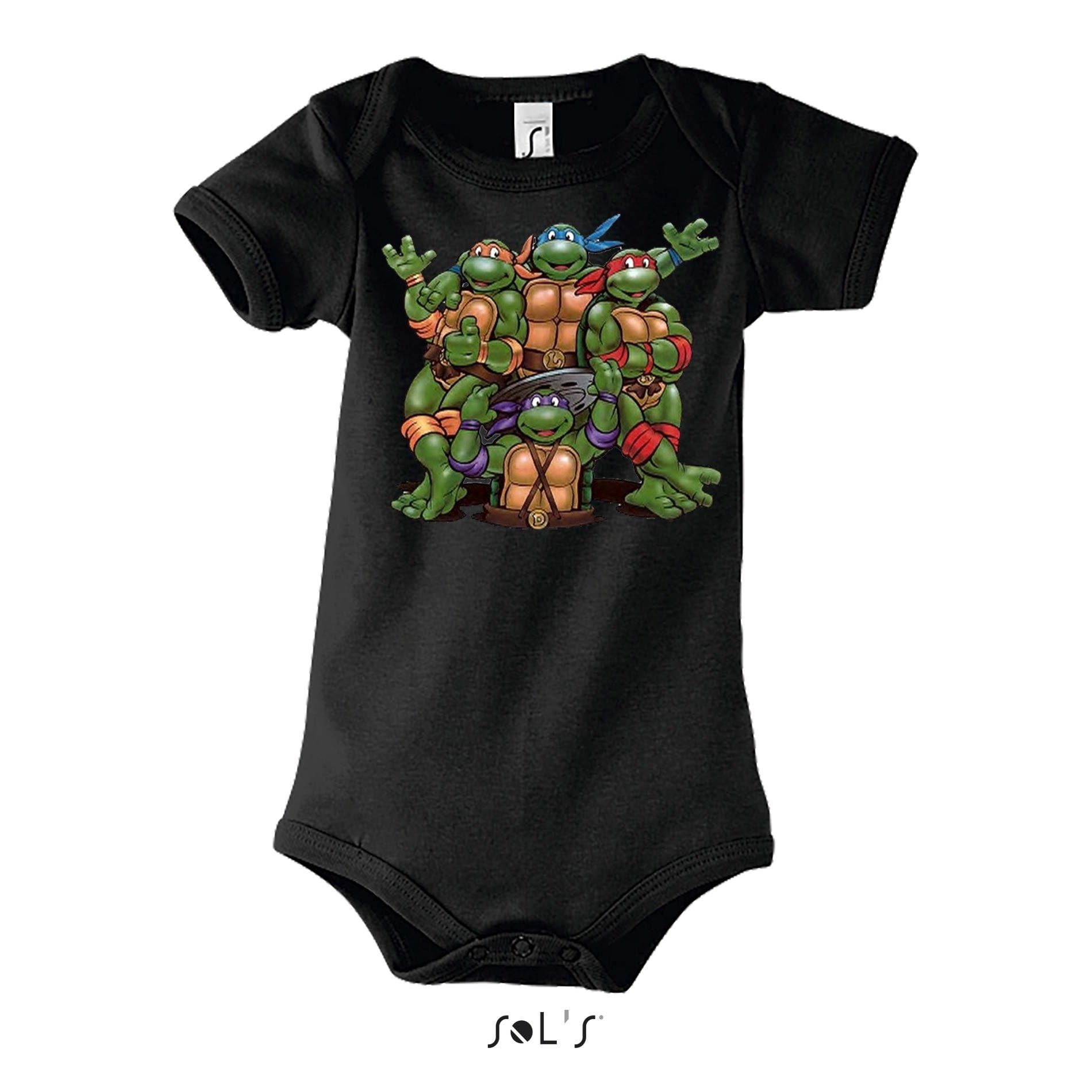 Blondie & Brownie Strampler Turtles Ninja Baby Kinder mit Druckknopf