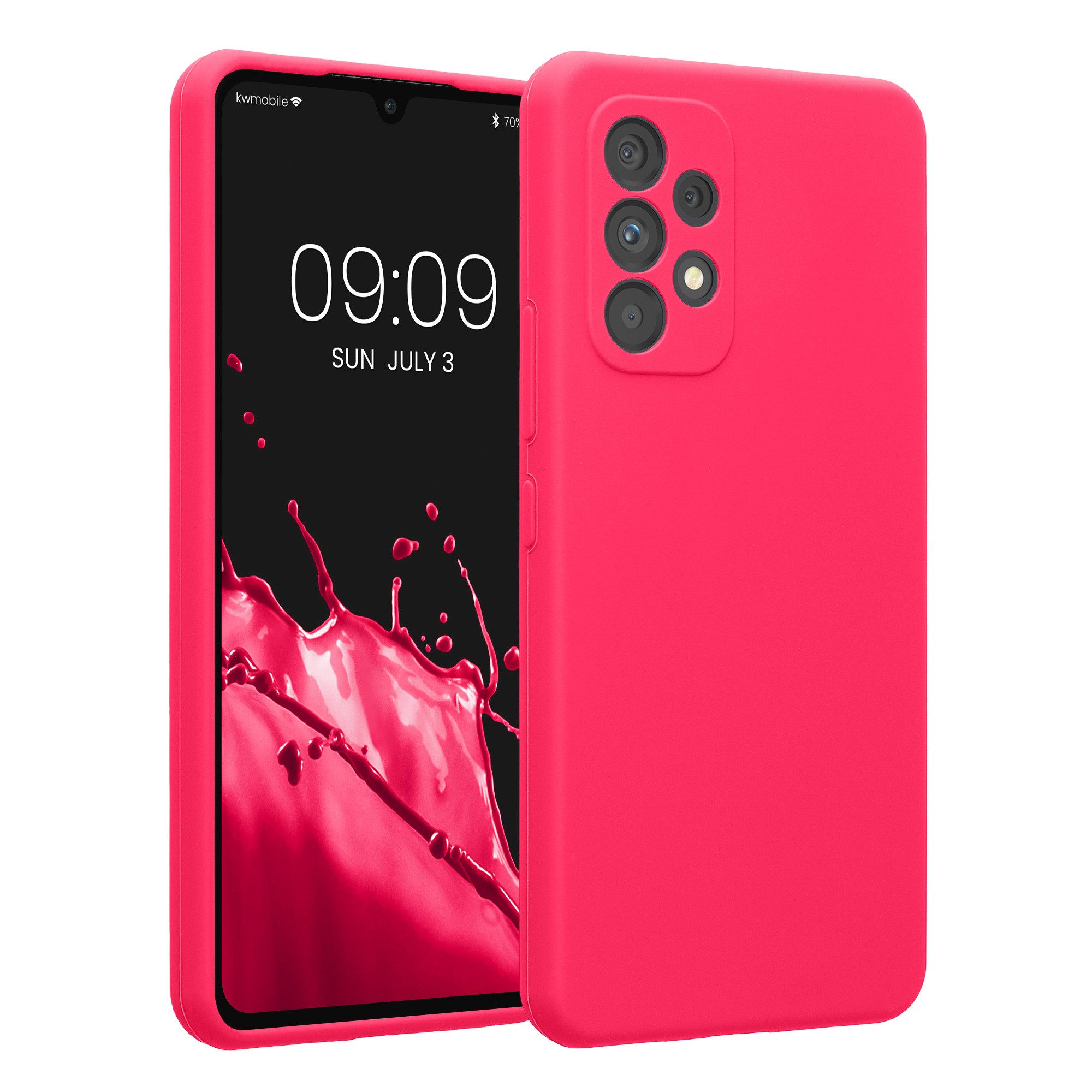 kwmobile Handyhülle Handyhülle für Samsung Galaxy A53 5G Hülle, Hülle Silikon gummiert - Handyhülle - Handy Case in Neon Pink