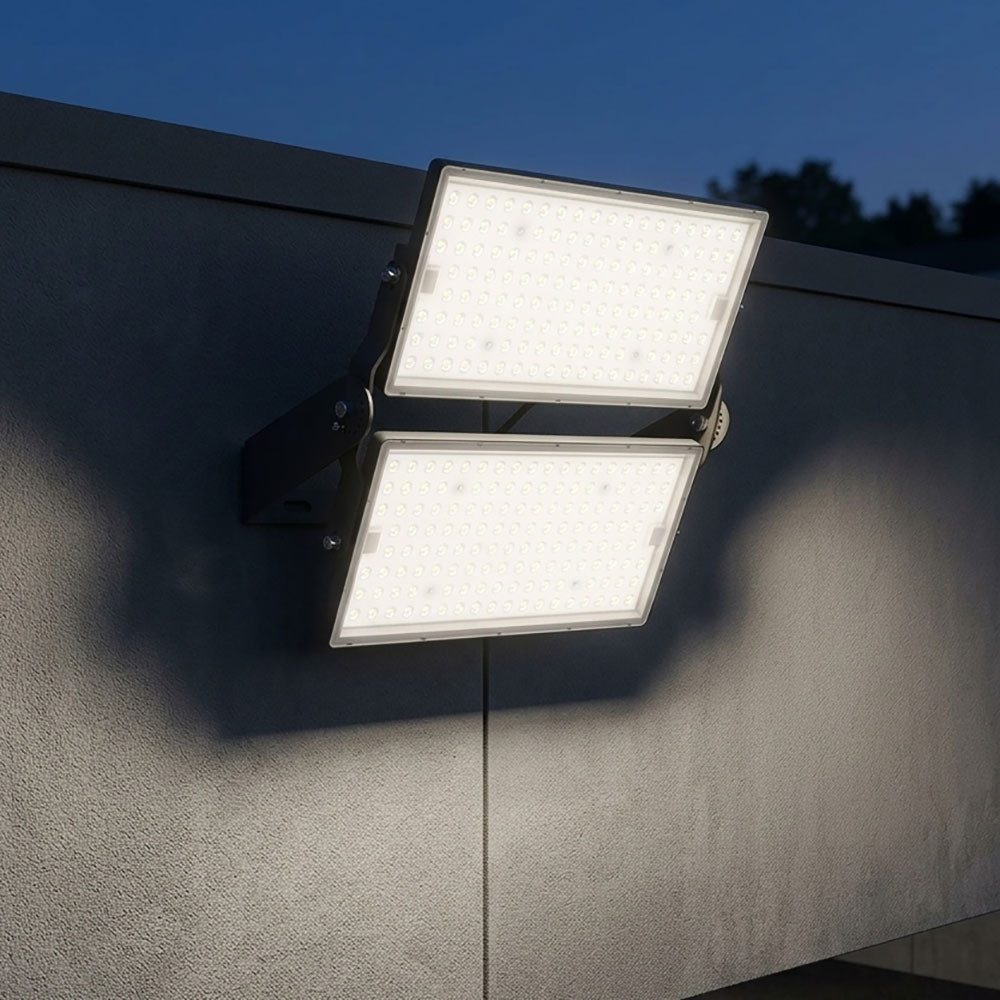 V-TAC LED Flutlichtstrahler, LED-Leuchtmittel fest verbaut, Neutralweiß, LED Flutlichtstrahler Außenlampe Aluminiumdruckguss Schwarz IP65 L53cm